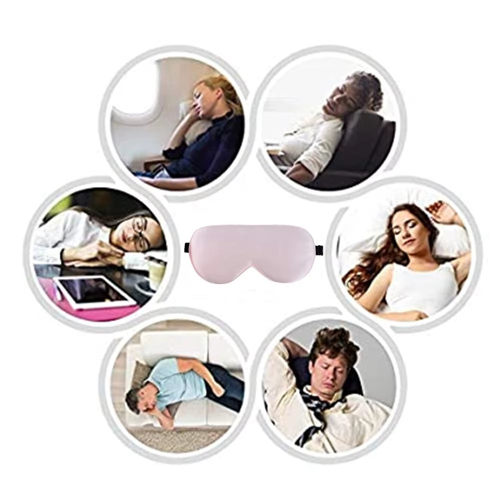 100% Natural Silk Sleeping Eye Patch Smooth Soft Eye Mask for Sleep with Adjustable Strap Blocks Light Eye Shade Cover Blindfold