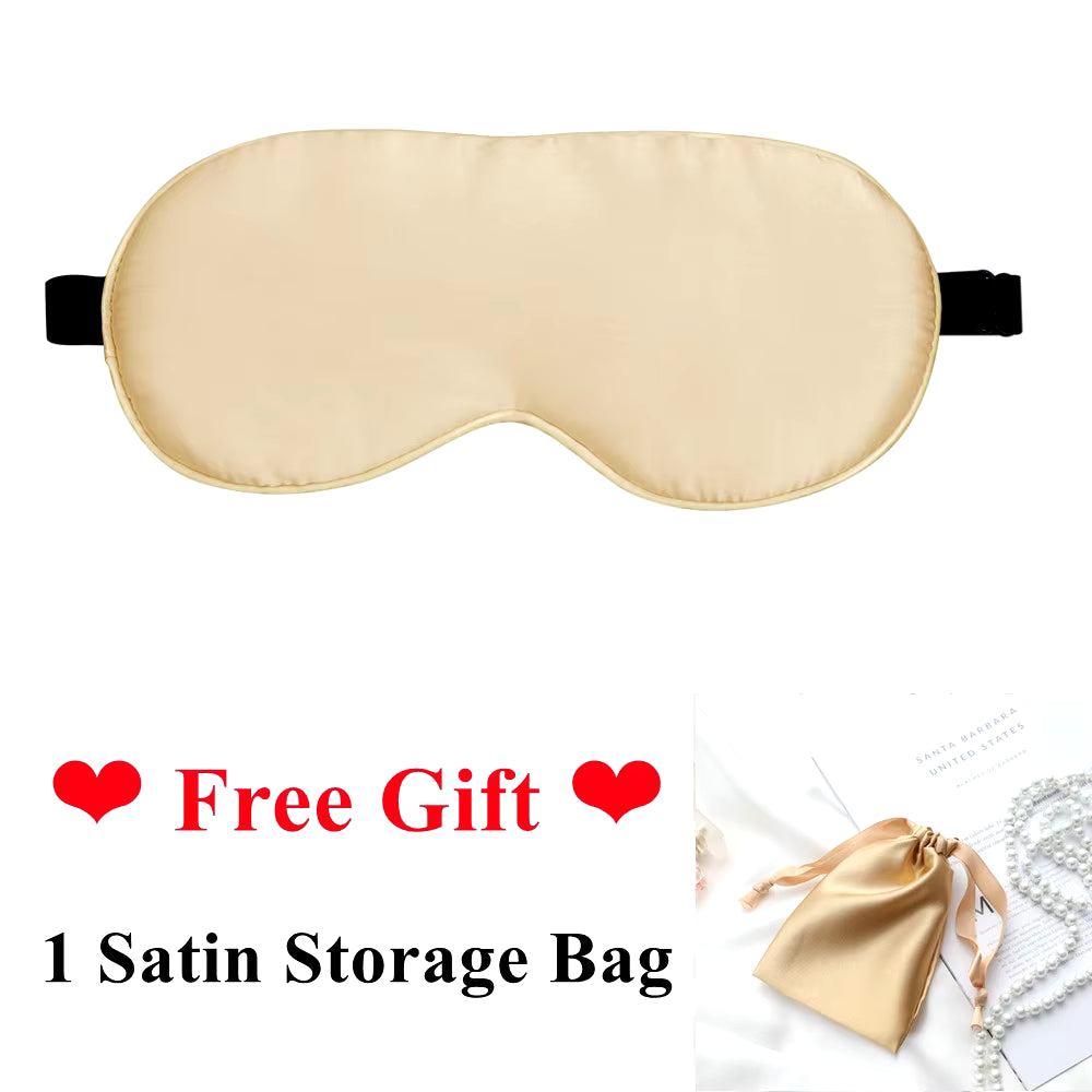 100% Natural Silk Sleeping Eye Patch Smooth Soft Eye Mask for Sleep with Adjustable Strap Blocks Light Eye Shade Cover Blindfold