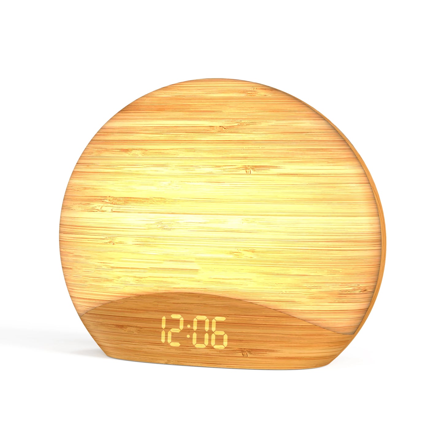 Wake up Light Alarm Clock with Sunrise/Sunset 8 Colors 26 Sleep Sound Wood Grain Night Light Sleep Aid Ideal for Gift