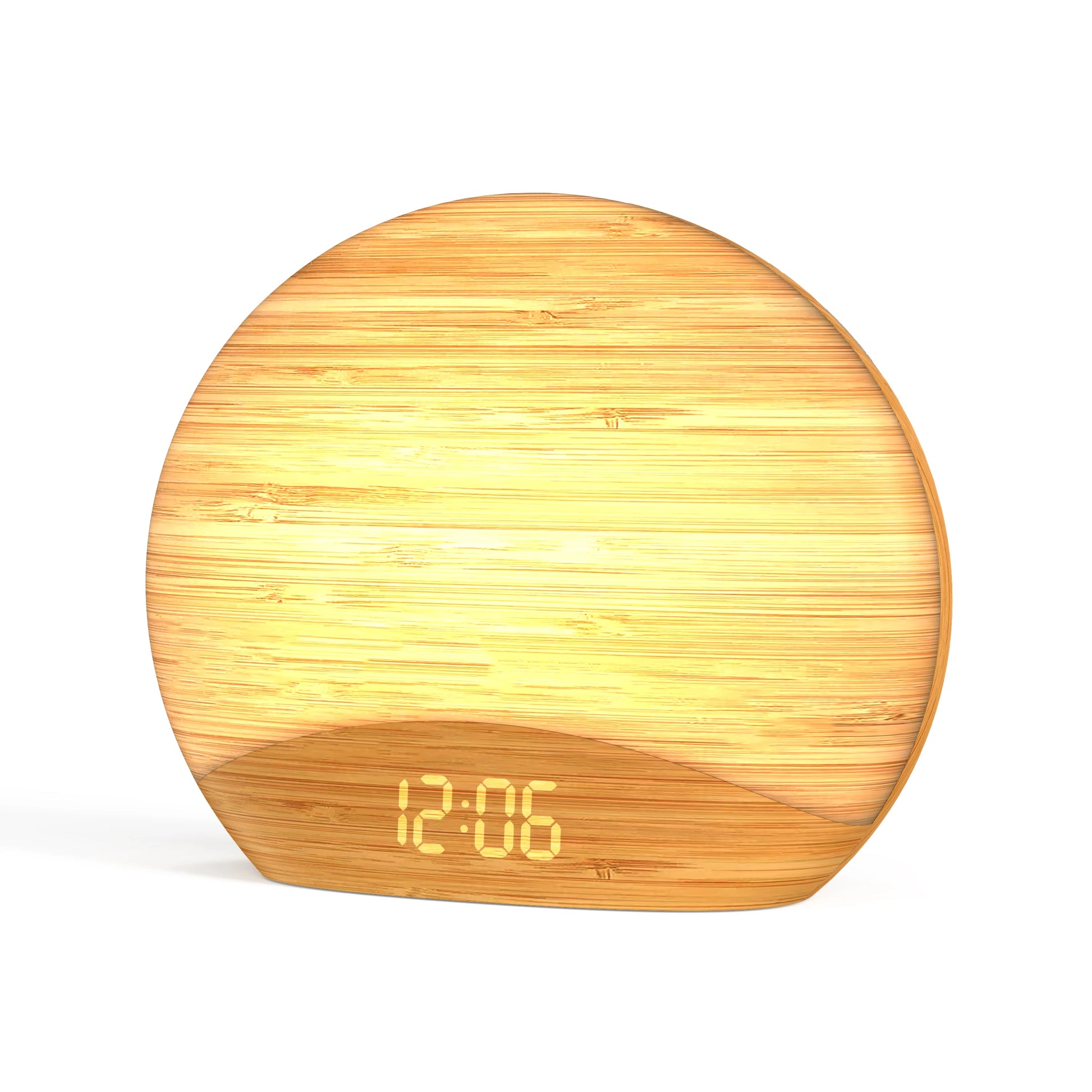 Wake up Light Alarm Clock with Sunrise/Sunset 8 Colors 26 Sleep Sound Wood Grain Night Light Sleep Aid Ideal for Gift
